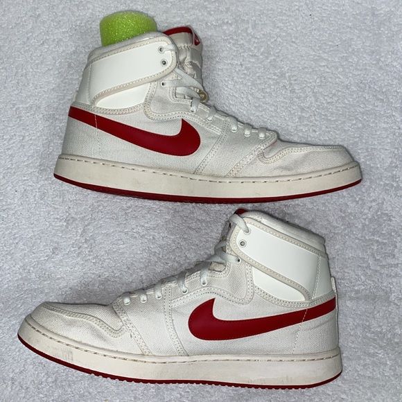 Nike Air Jordan 1 KO High OG AJKO Sail Varsity Red Men's 12.5 Canvas 638471-102 - Picture 3 of 9